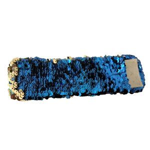 Sequin Mermaid Bracelet Silver Blue 6 inch